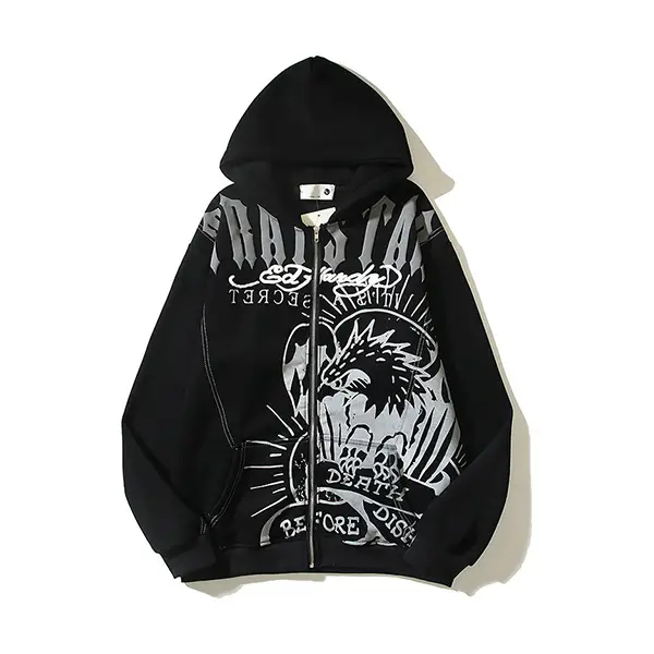 Trapstar X Ed Hardy Black Hoodie Trapstar X Ed Hardy Black Hoodie